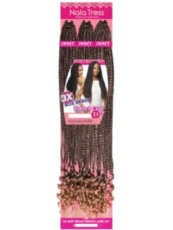 Janet Collection 3X BOX BRAID FRENCH CURL Crochet Braid 24"
