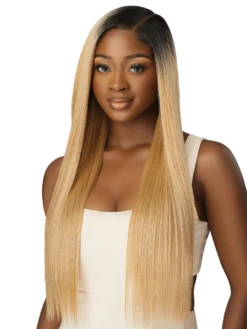 Outre Premium Purple Pack Brazilian Boutique Weave - VIRGIN SLEEK PRESSED 18" 20" 22" + 4x4 HD Lace Closure -Wig Shop 1 f55c5285 5ed0 4aec 95fe 46227174c987