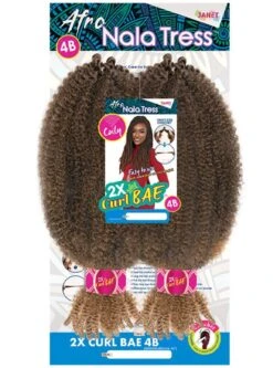 Janet Collection Nala Tress 2X CURL BAE 4B Crochet Braid 10