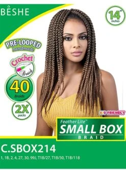 Beshe Pre-Looped 2X SMALL BOX Crochet Braid 14