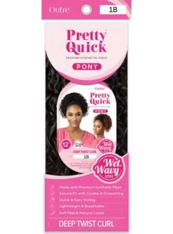 Outre Pretty Quick Wet & Wavy Pony Ponytail - DEEP TWIST CURL 12 -Wig Shop deep twist curl5m 1