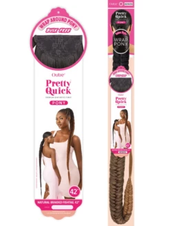 Outre Pretty Quick Wrap Pony - NATURAL BRAIDED FISHTAIL 42" -Wig Shop fishtail 424m