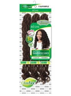 Beshe 3X Feather Lite Pre-Looped GODDESS LOCS Crochet Braid 18 C.GLOC318