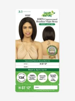 R&B Collection 100% Unprocessed Human Hair Pre-Plucked 6x4 Lace Front Wig - H-STRAIGHT 12 -Wig Shop hst124m