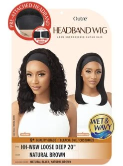 Outre Headband Human Hair Wet And Wavy Wig - LOOSE DEEP 20 -Wig Shop loosed4m