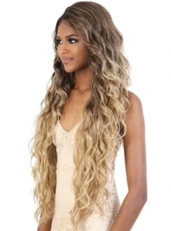 Motown Tress Premium Synthetic 13x7 HD Invisible Fake Scalp Lace Wig - -Wig Shop ls137.ella4m