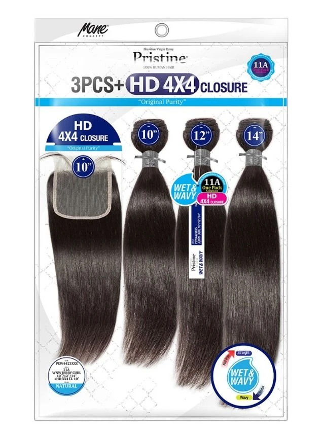 Mane Concept Pristine 11A Wet N Wavy DEEP WAVE Weave 3PCS With HD 4x4 Lace Closure (PEW4422) 4 Mane Concept Pristine 11A Wet N Wavy DEEP WAVE Weave 3PCS With HD 4x4 Lace Closure (PEW4422) - Image 2