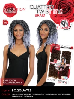 Seduction Signature Braid 2X QUATTRO TWIST 12 Crochet Braid SC.2QUAT12