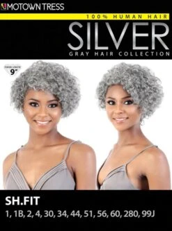 Motown Tress Human Hair Silver Gray Hair Collection Wig - SH.FIT -Wig Shop sh.fit13m