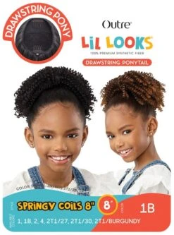 Outre Lil Looks Premium Synthetic Drawstring Ponytail - SPRINGY COILS 8 -Wig Shop springy coils 85m