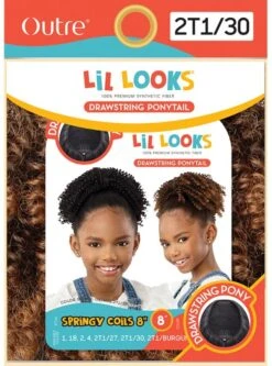 Outre Lil Looks Premium Synthetic Drawstring Ponytail - SPRINGY COILS 8 -Wig Shop springy coils 86m